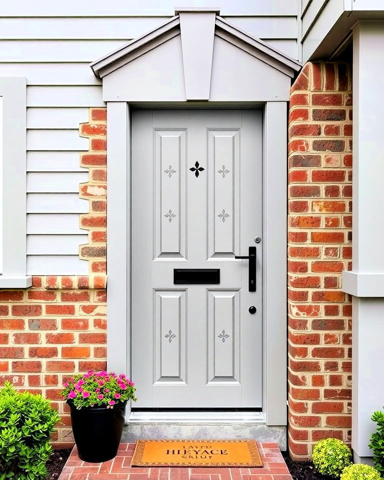 modern soft gray door - 25 Cottage Front Door Ideas