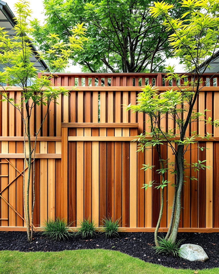 modern split level fence - 40 Japanese Fence Ideas