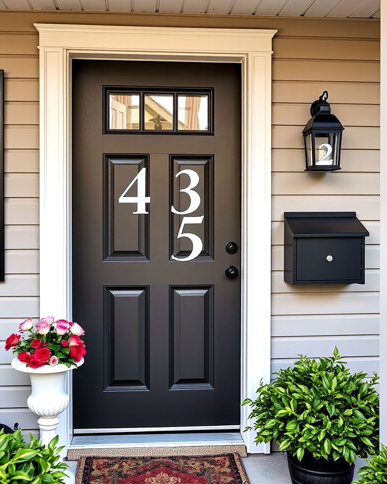 modern stenciled house numbers - 40 House Number Ideas