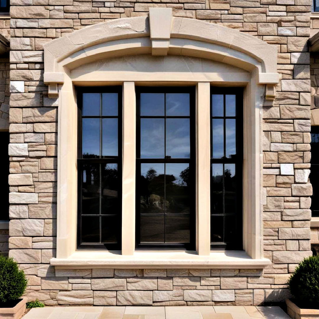 modern stone trim for natural elegance - 25 Modern Window Trim Ideas