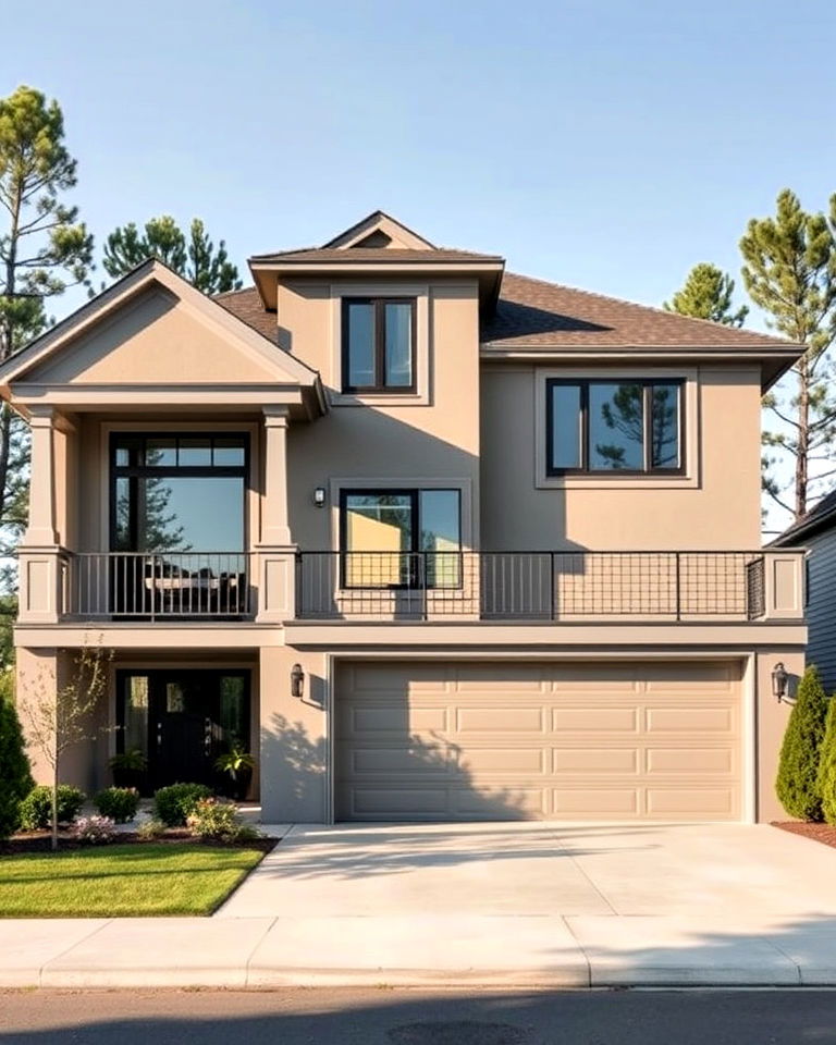modern taupe and light gray exterior - 25 Exterior Taupe House Color Combinations