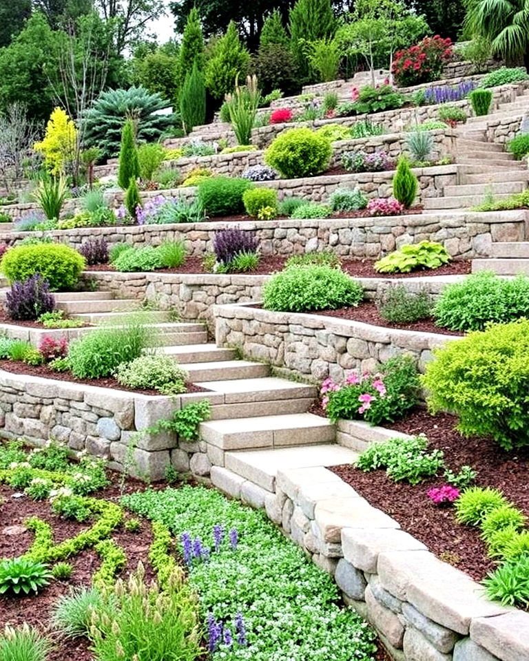 modern terraced hillside garden - 40 Beautiful Gardens