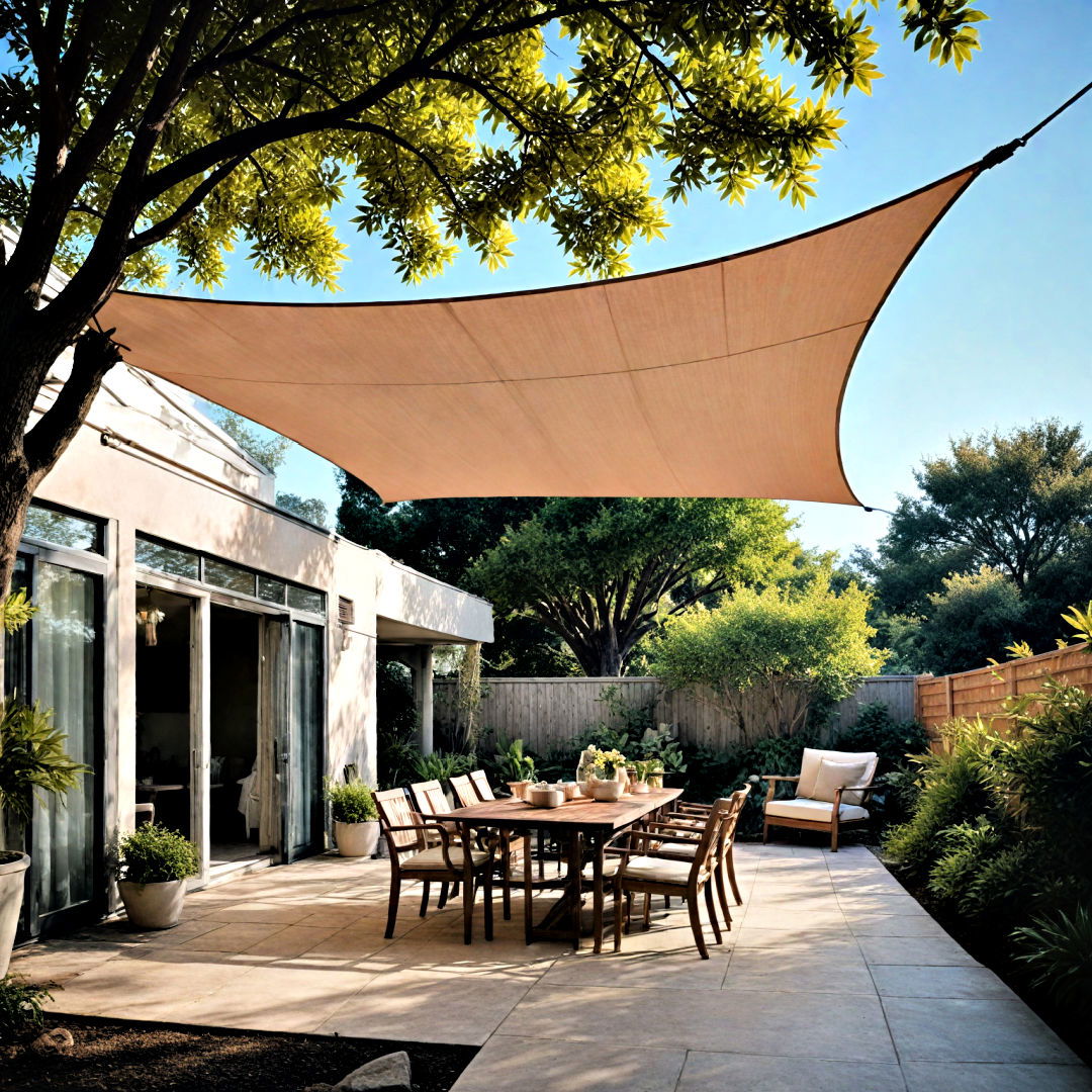modern touch shade sail - 30 Backyard Privacy Ideas