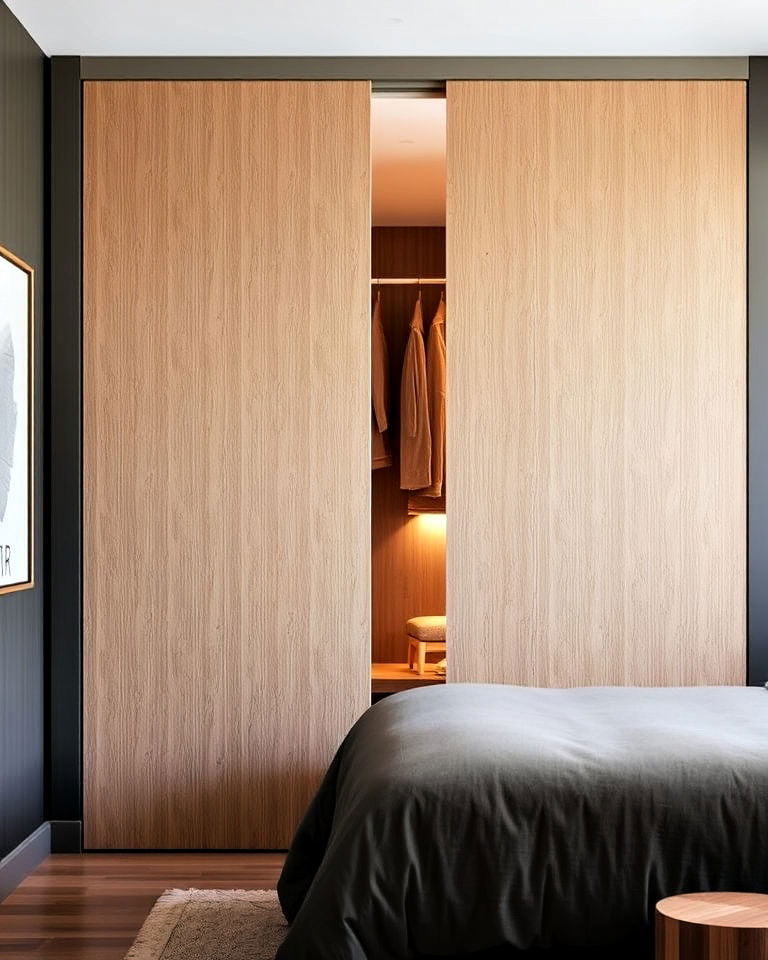 modern touch sliding panel curtains - 30 Closet Curtain Ideas