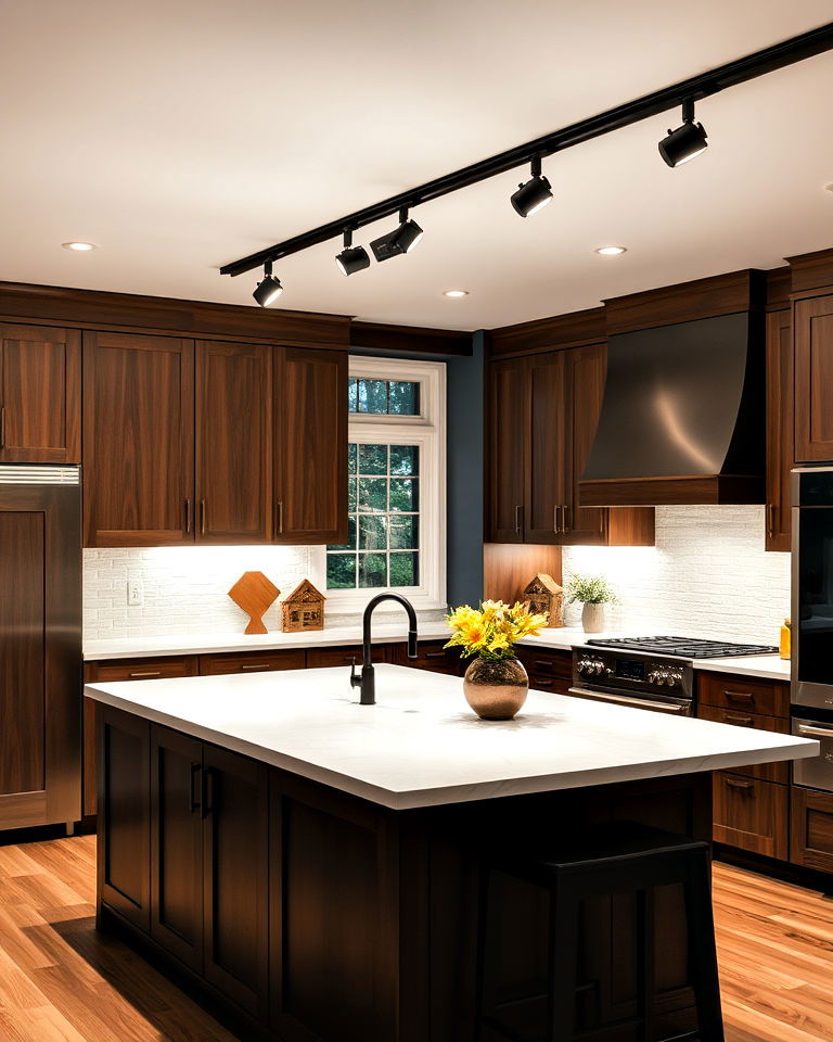 modern track lighting system - 20 Kitchen Island Lighting Ideas