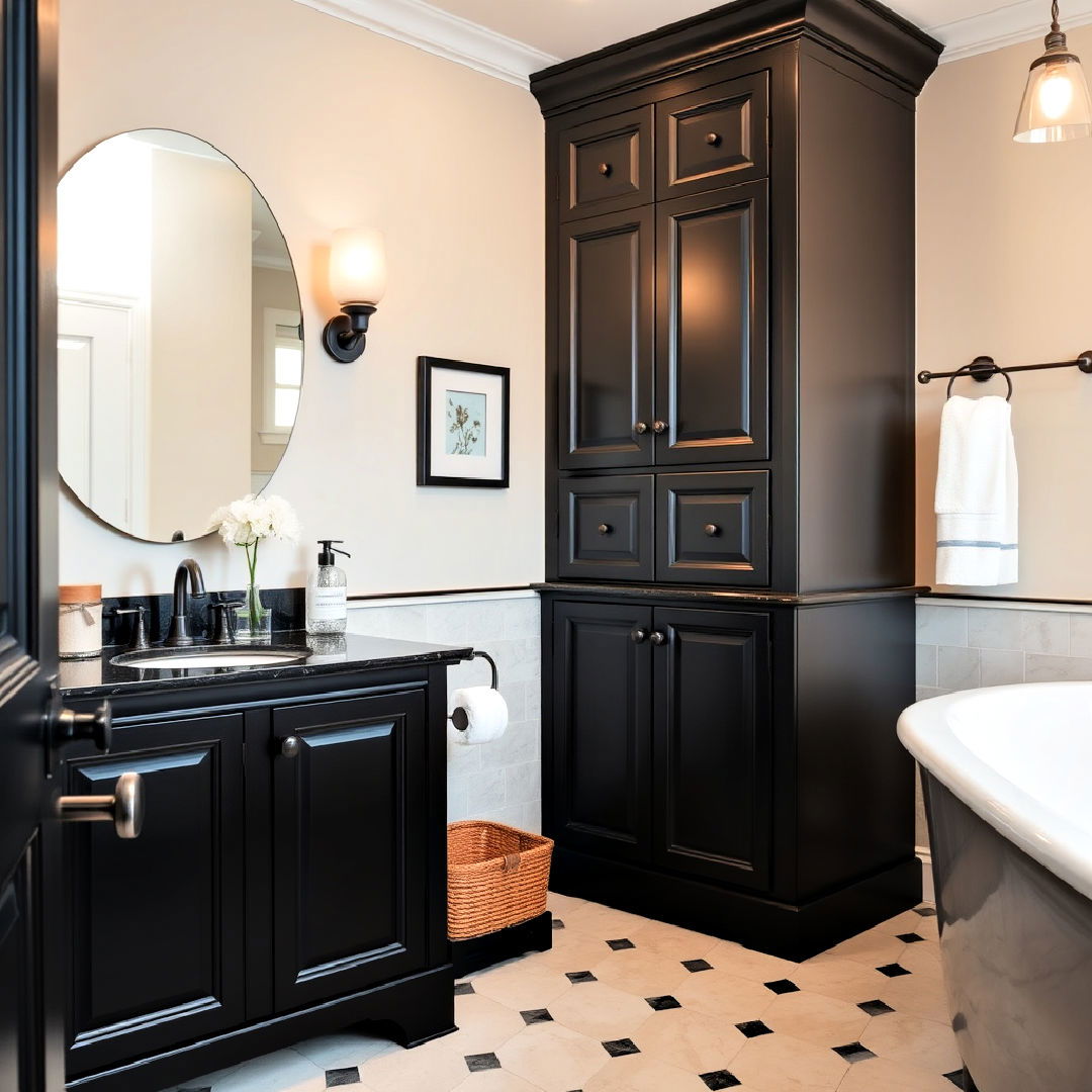 modern transitional style bathroom - 25 Bathroom With Black Cabinets Ideas