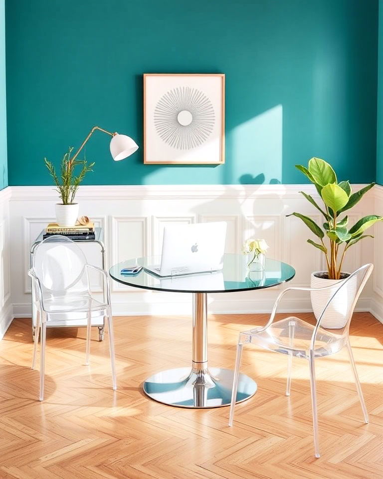 modern transparent furniture - 40 Modern Home Office Ideas