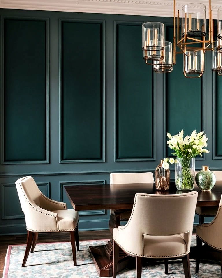 modern upholstered wall panels - 25 Dining Room Wall Paneling Ideas
