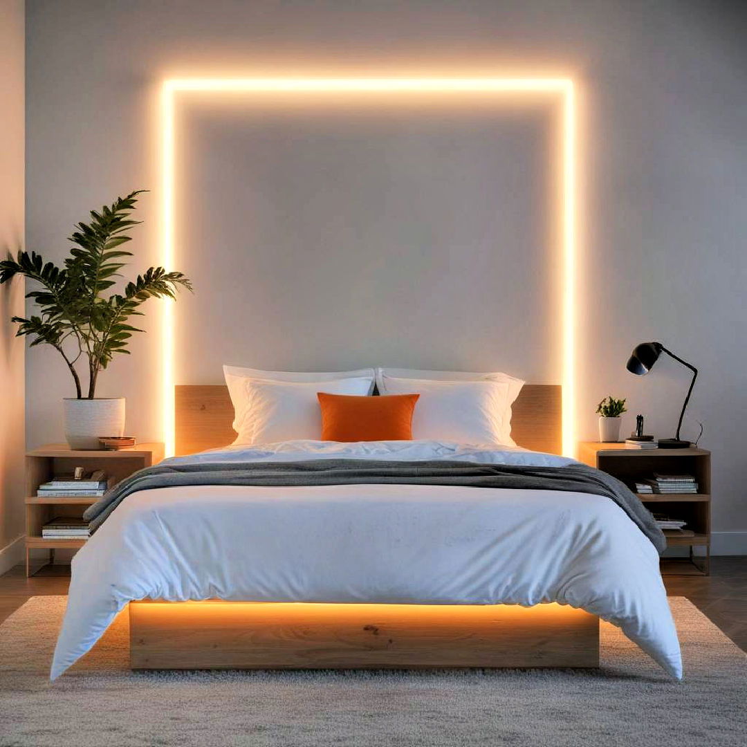 modern vibe neon accent lighting - 30 Neon Bedroom Ideas
