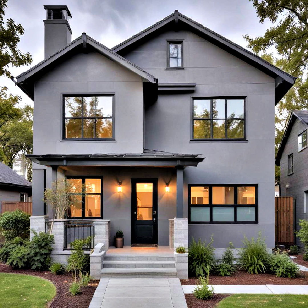 modern vibe steel gray exterior house paint - 40 Gray Exterior House Paint Ideas