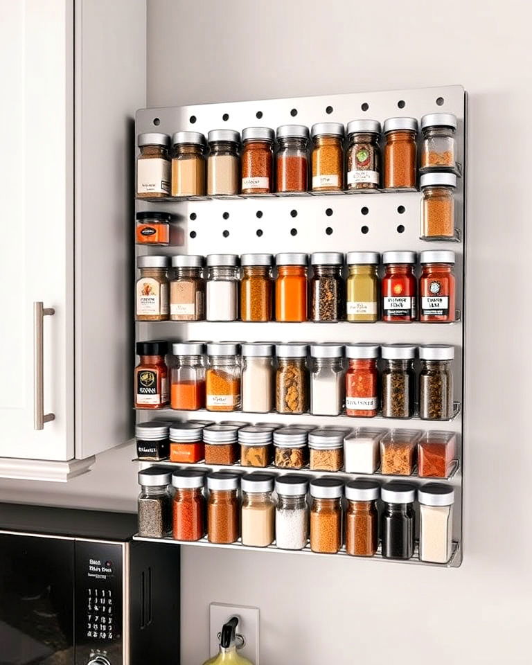 modern wall mounted magnetic spice rack - 40 Spice Rack Ideas
