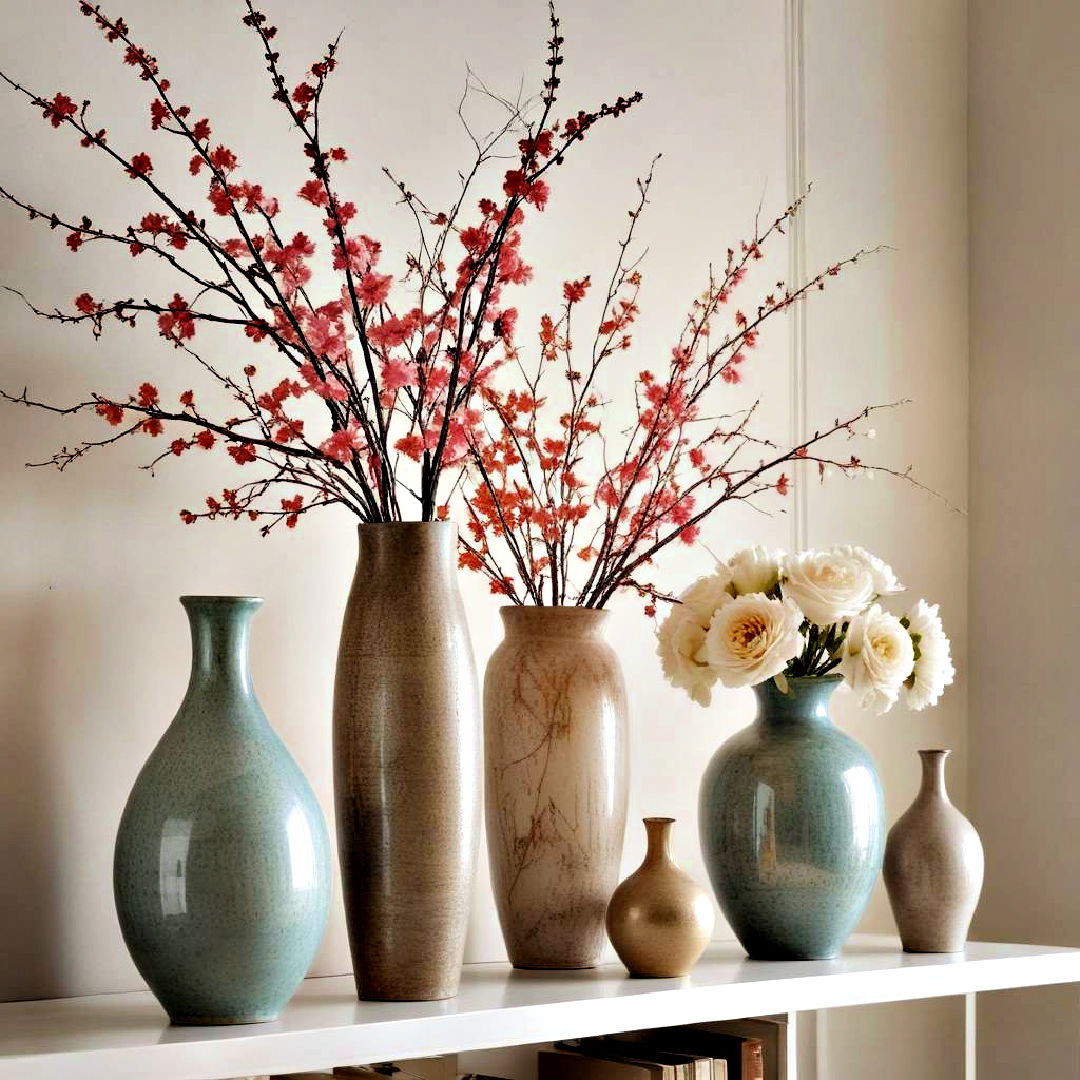 modish decorative vases - 40 living room decor ideas