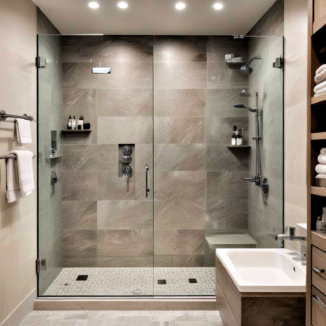 modish frameless shower enclosure - 40 Bathroom Design Ideas