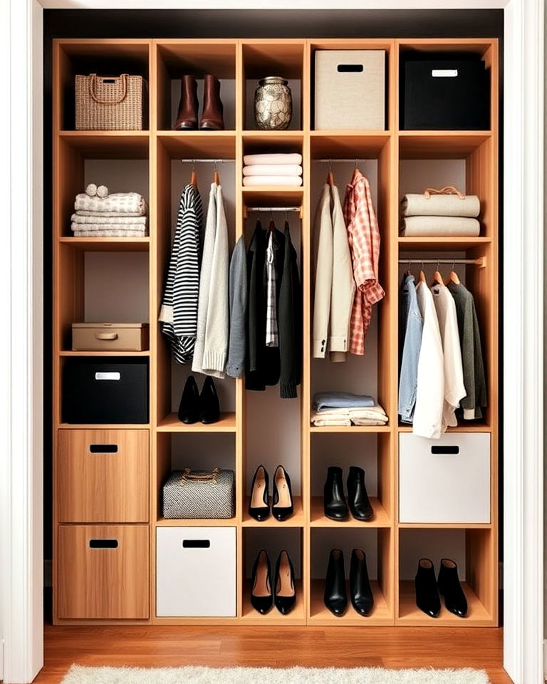 modular cube storage for open closets - 30 Open Closet Ideas