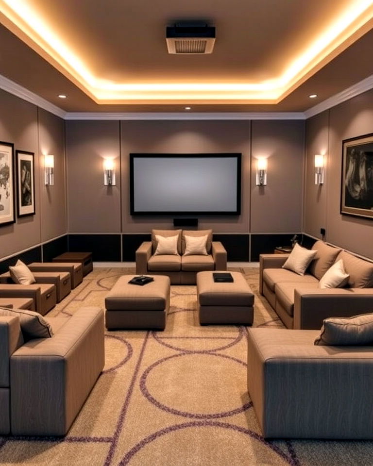 modular furniture for small home theater - 40 Small Home Theater Ideas