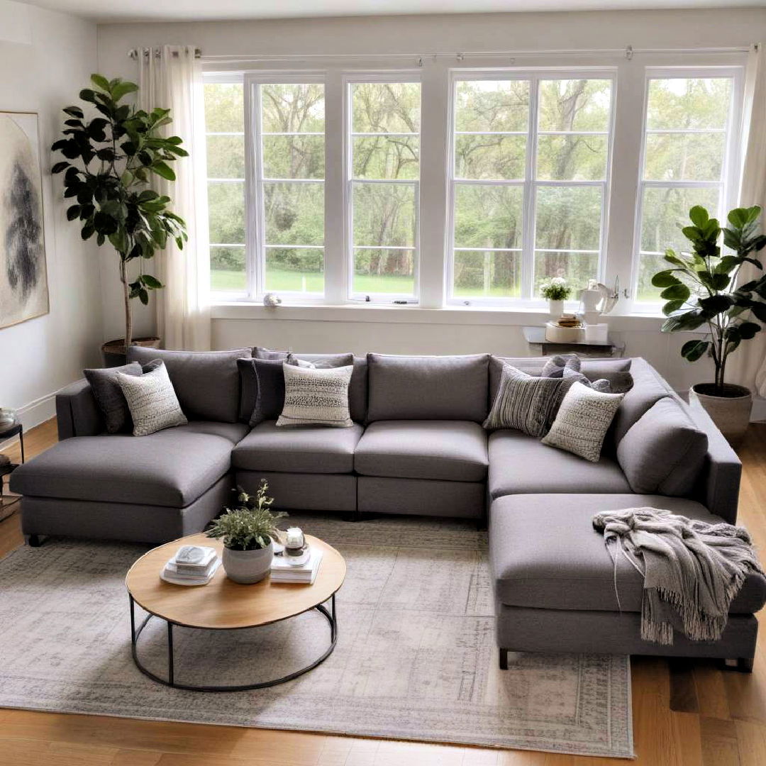modular grey sectional living room - 15 Grey Sectional Living Room Ideas