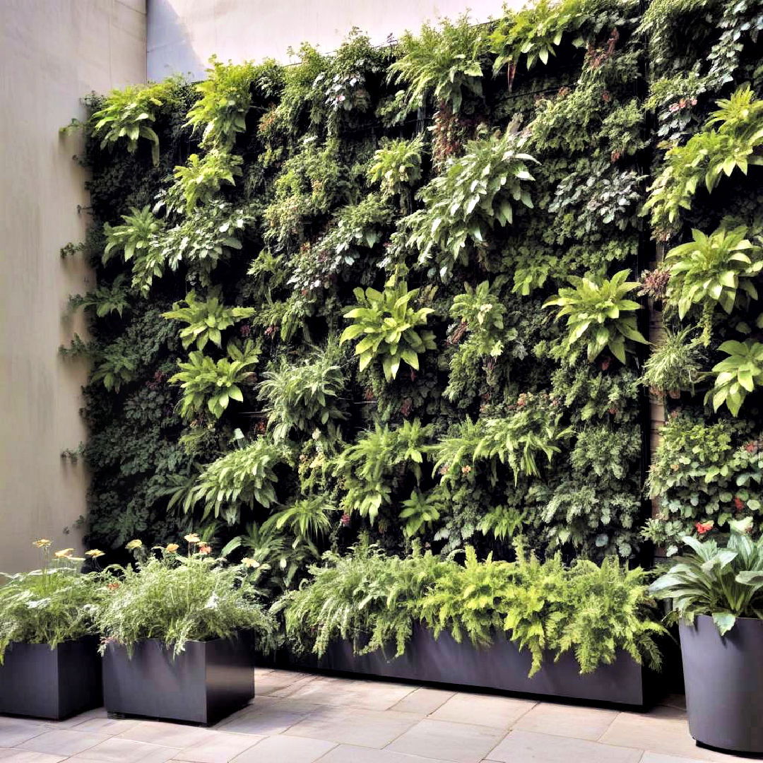 modular panel filled with plants - 40 Garden Fence Ideas