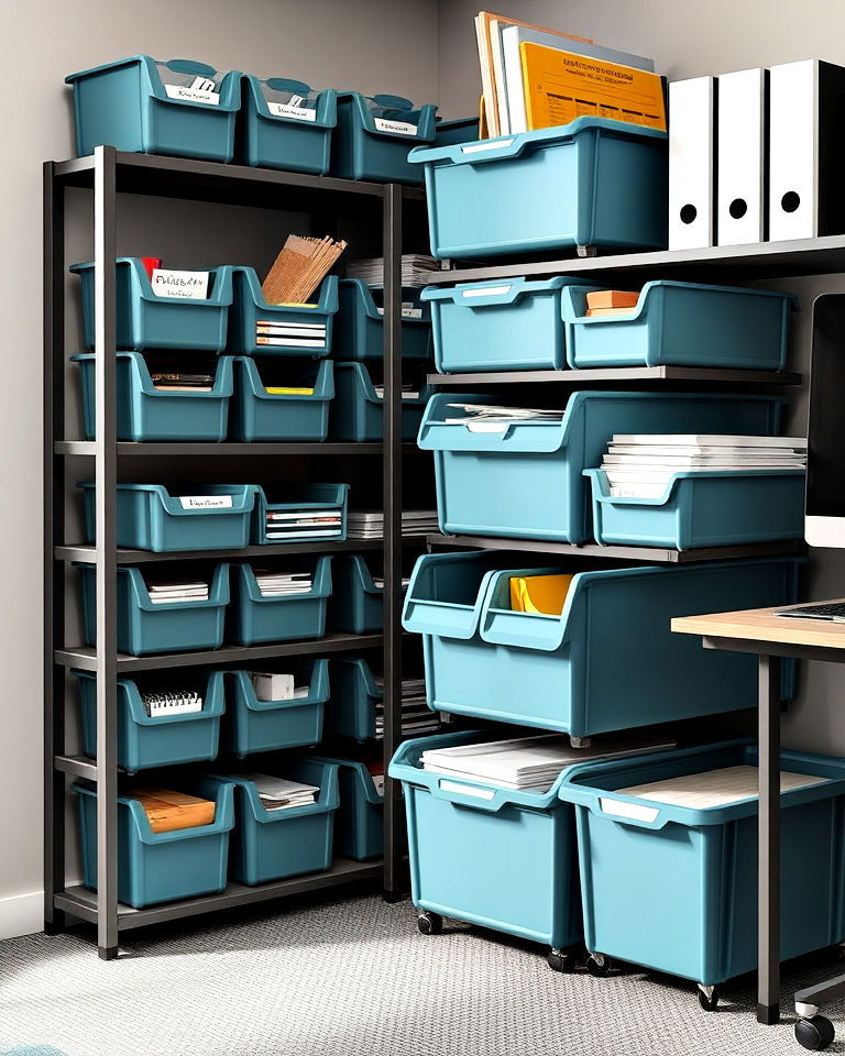 modular stackable storage bins - 20 Office Storage Ideas