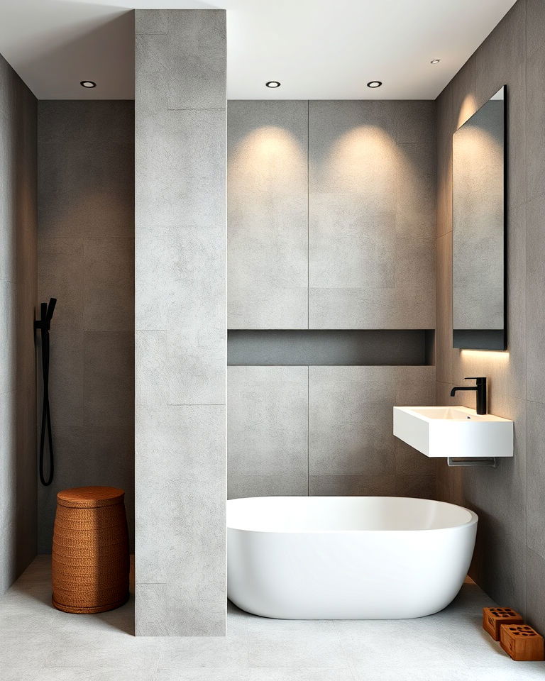 moisture resistant concrete wall partition - 20 Bathroom Partition Ideas