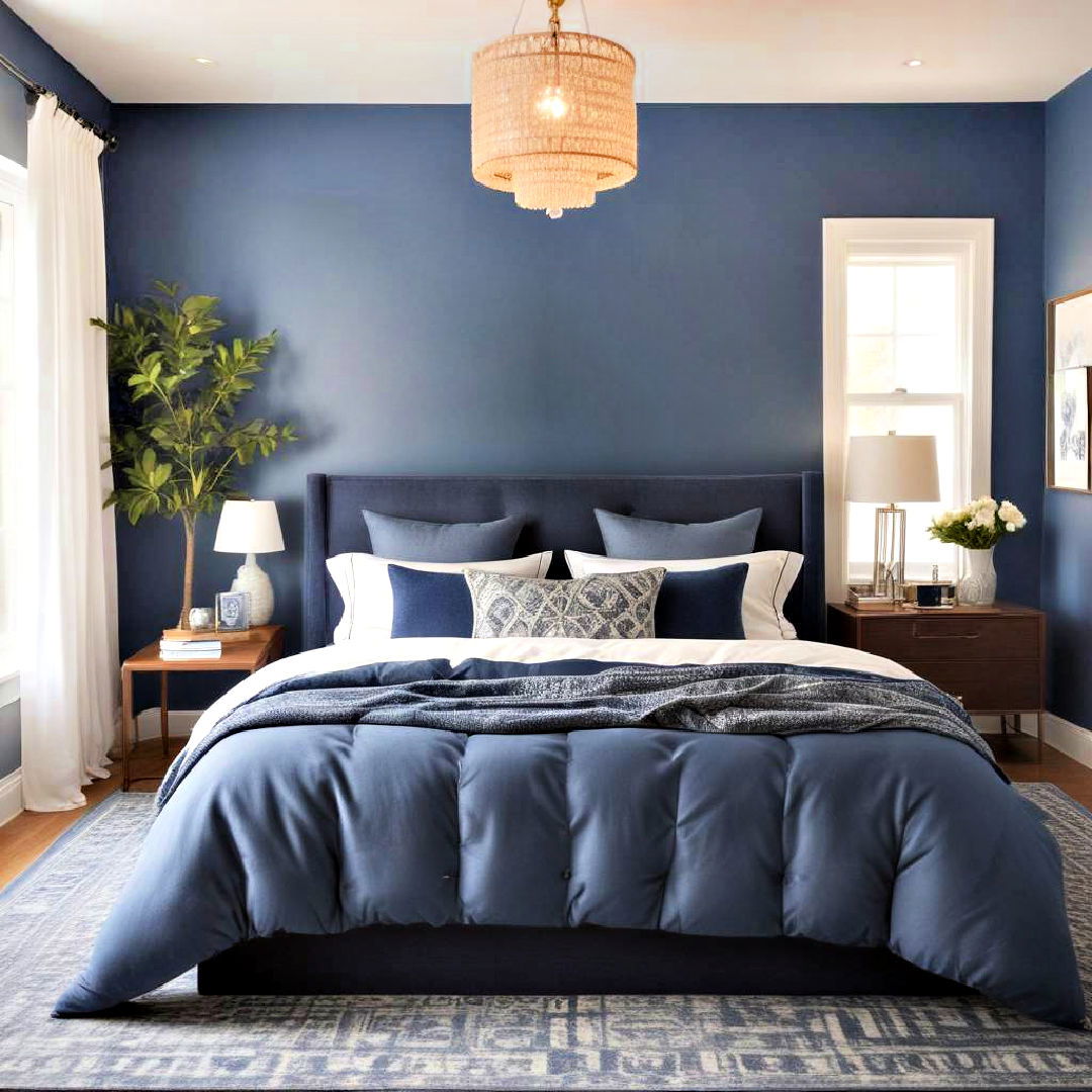 monochromatic blue palette for bedroom - 40 Blue Bedroom Ideas