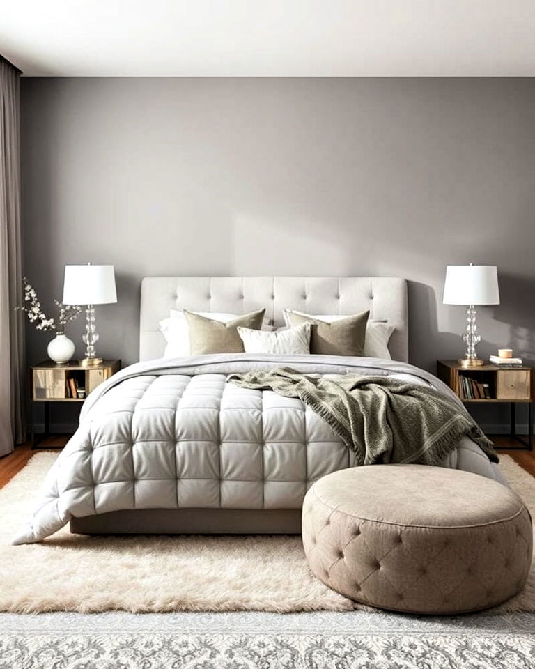 monochromatic color scheme for cohesive look - 30 Transitional Bedroom Ideas