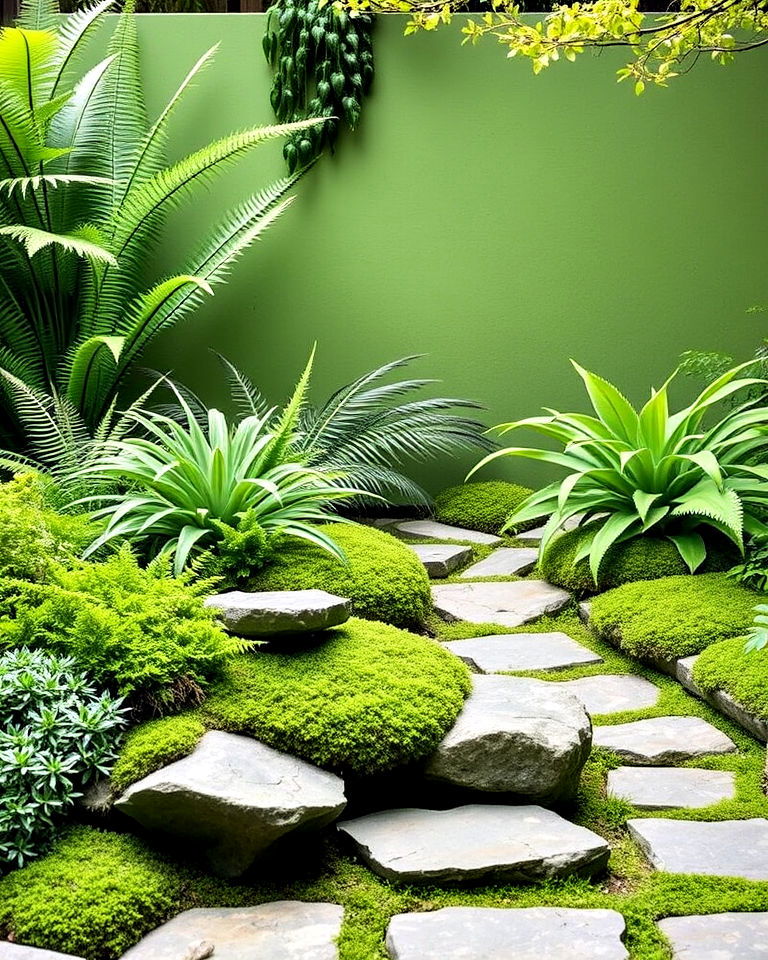 monochromatic green tones for garden - 30 Garden Colour Schemes