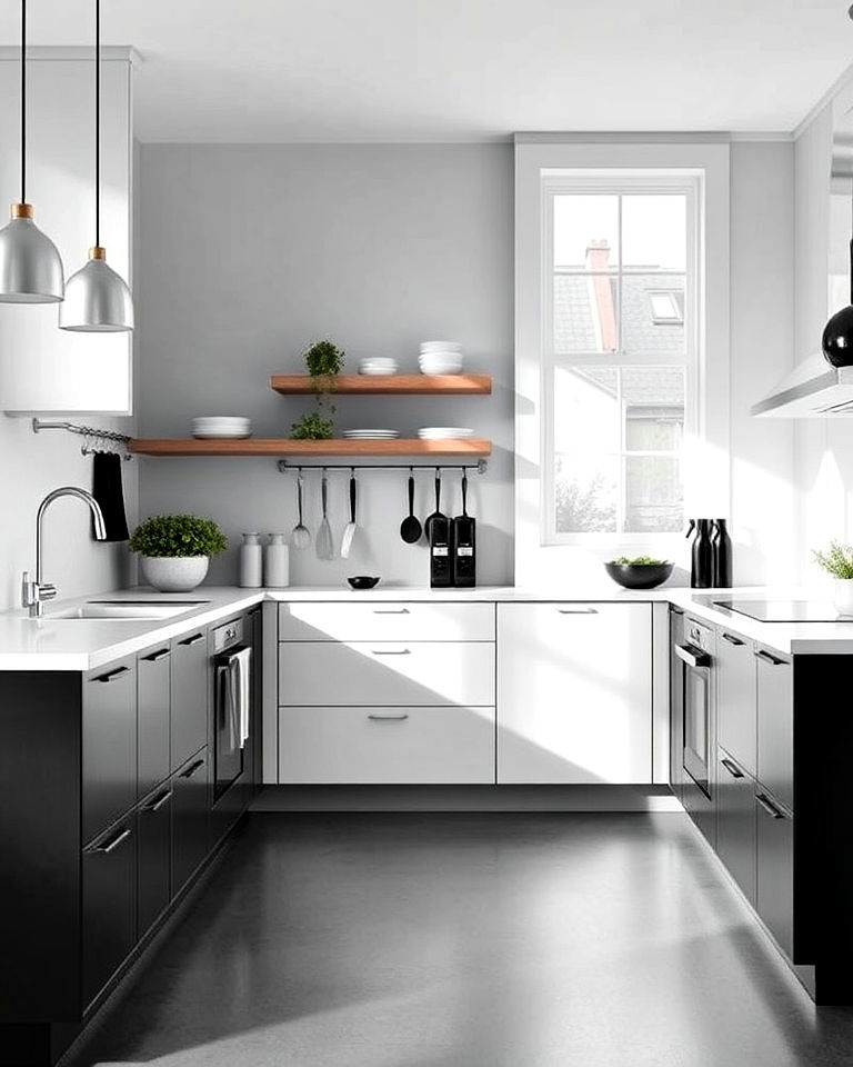 monochromatic linoleum floor for kitchen - 20 Linoleum Kitchen Flooring Ideas