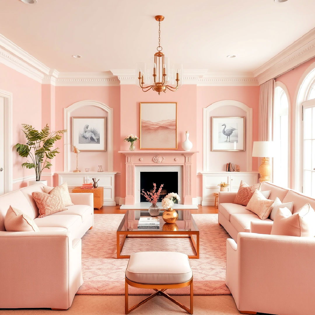 monochromatic pink living room - 25 Monochromatic Living Room Ideas