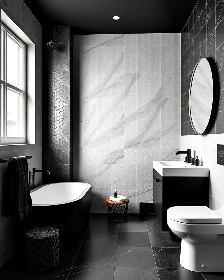 monochromatic scheme for masculine bathroom - 20 Masculine Bathroom Ideas