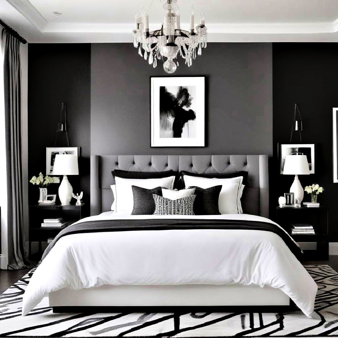 monochrome bedroom for cohesive look - 40 Modern Bedroom Ideas