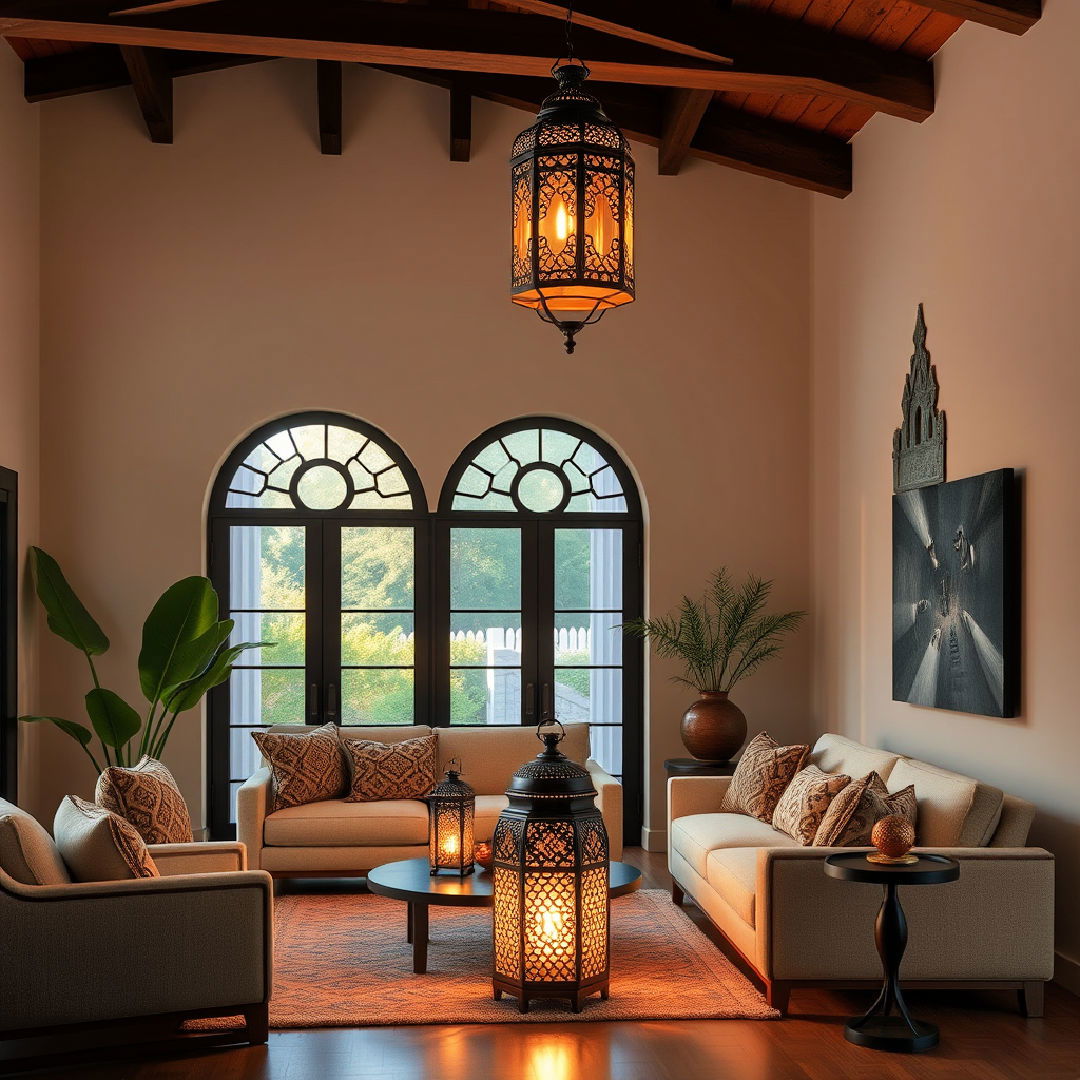 moorish style lanterns to complement spanish design - 25 Spanish Style Living Room Ideas