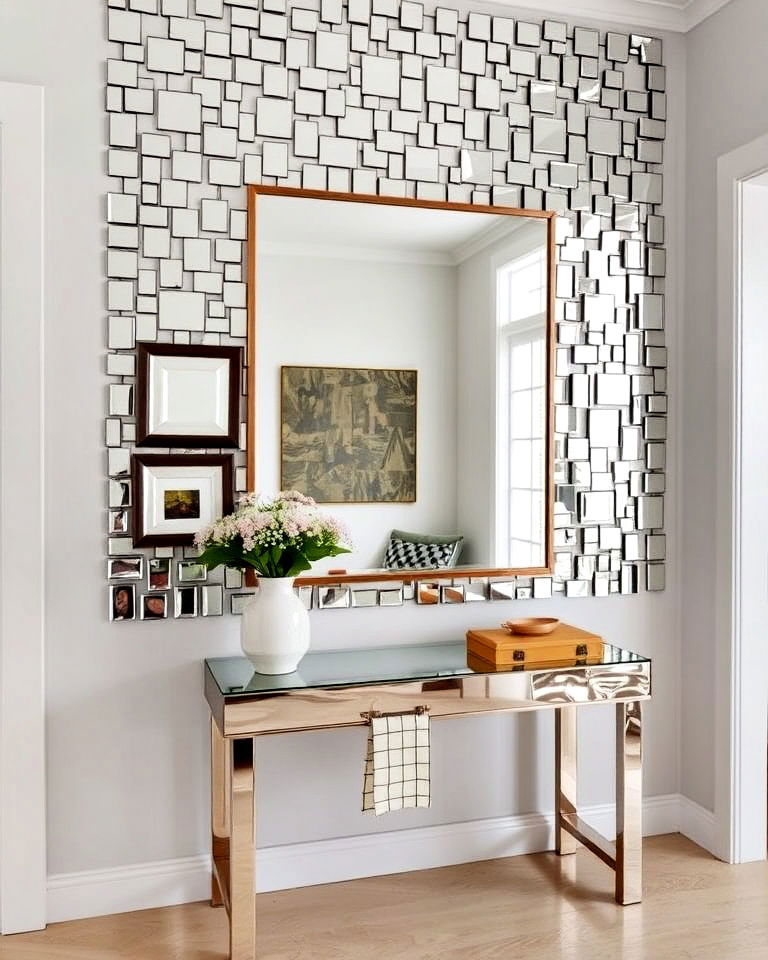 mosaic mirror gallery wall - 30 Mirror Gallery Wall Ideas