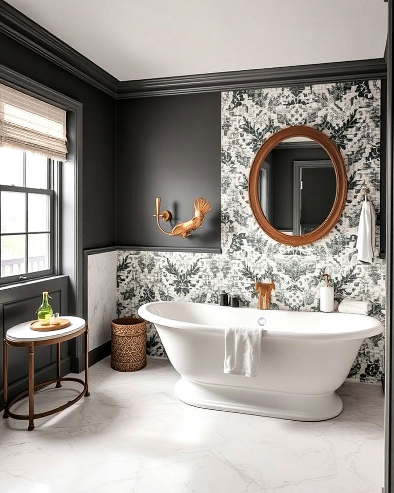 mosaic tile accents transitional bathroom - 30 Transitional Bathroom Ideas