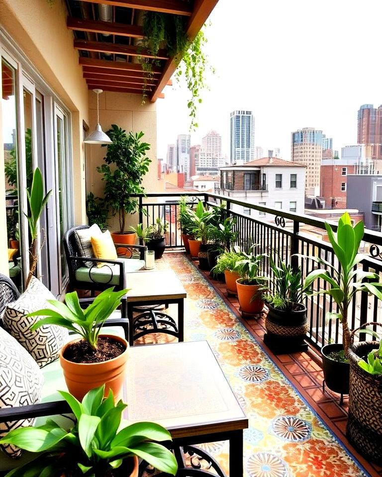 mosaic tile decking to add artistic flair - 20 Balcony Deck Ideas