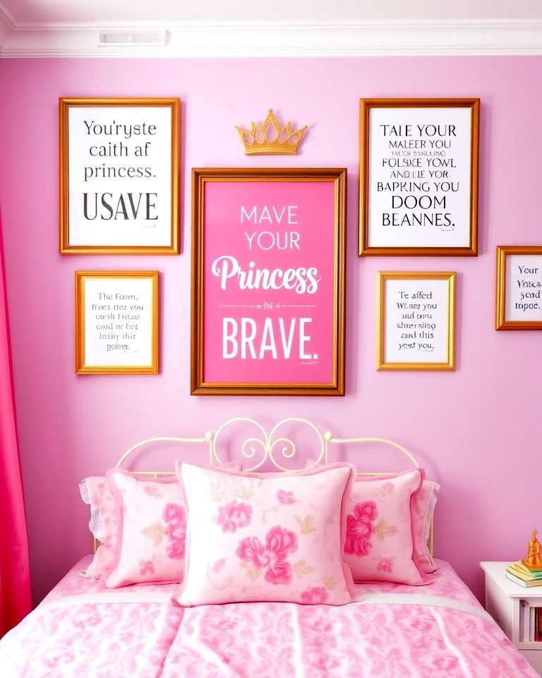 motivational framed princess quotes - 25 Princess Room Ideas