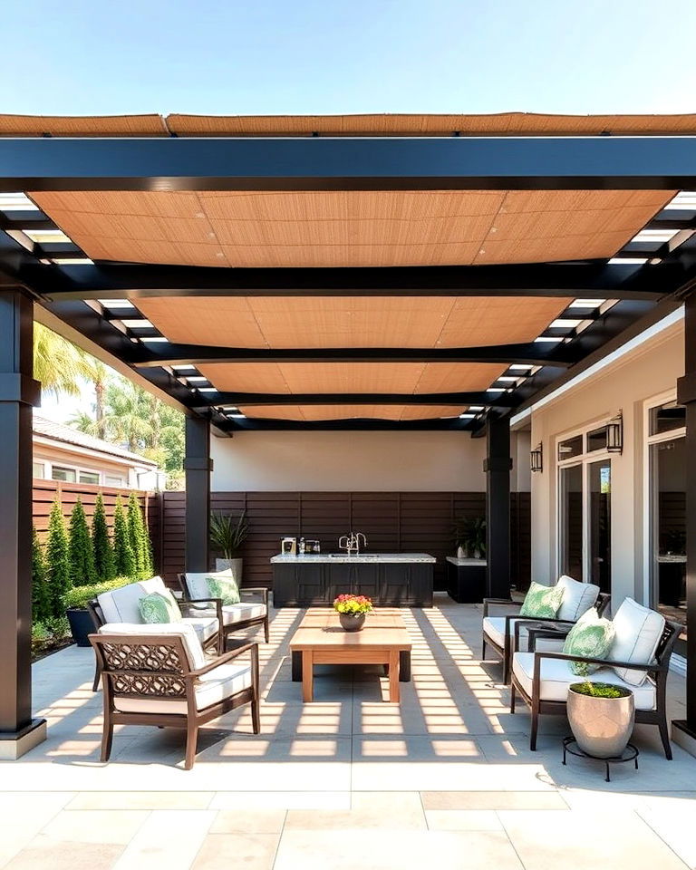 motorized pergola roof for shade - 40 Shade Ideas
