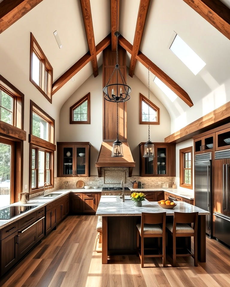 mountain house kitchen with high ceilings - 20 Mountain House Kitchen Ideas