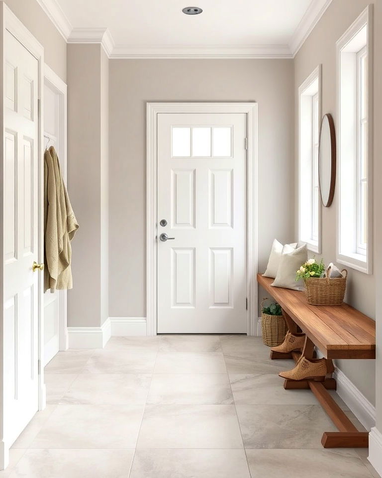 mudroom floor with porcelain floor tiles - 15 Mudroom Tile Floor Ideas