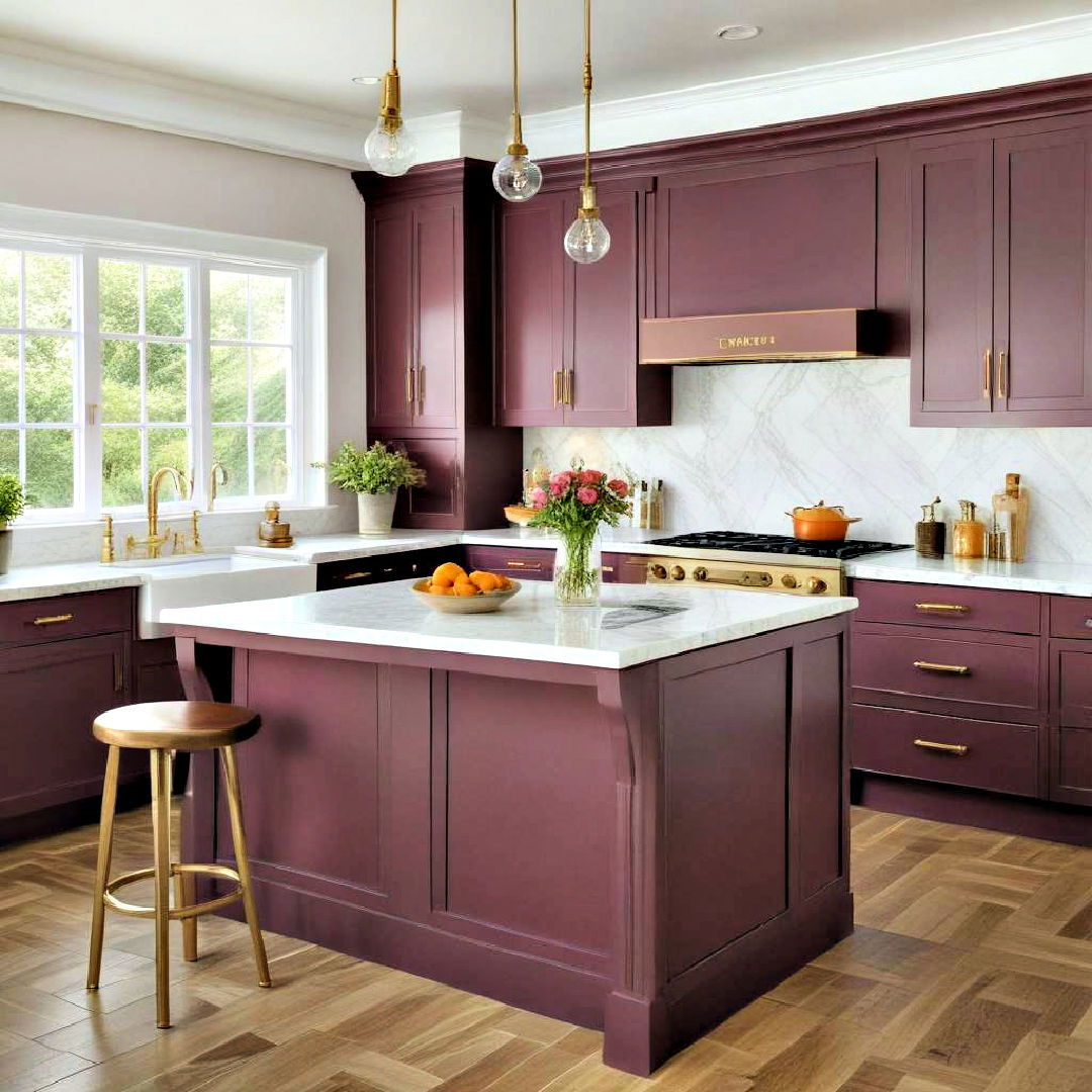 mulberry painted cabinets idea - 40 Painted Kitchen Cabinet Ideas