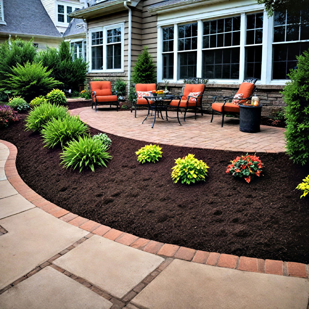 mulch around front yard patio - 30 Front Yard Landscaping Ideas With Rocks and Mulch