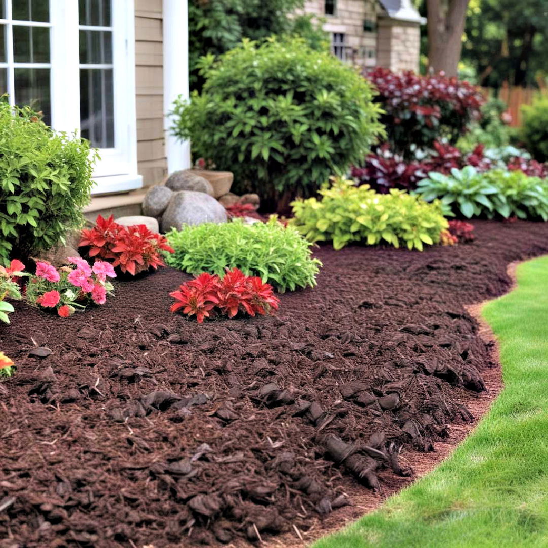 mulch bed for front yard landscape - 30 Front Yard Landscaping Ideas With Rocks and Mulch