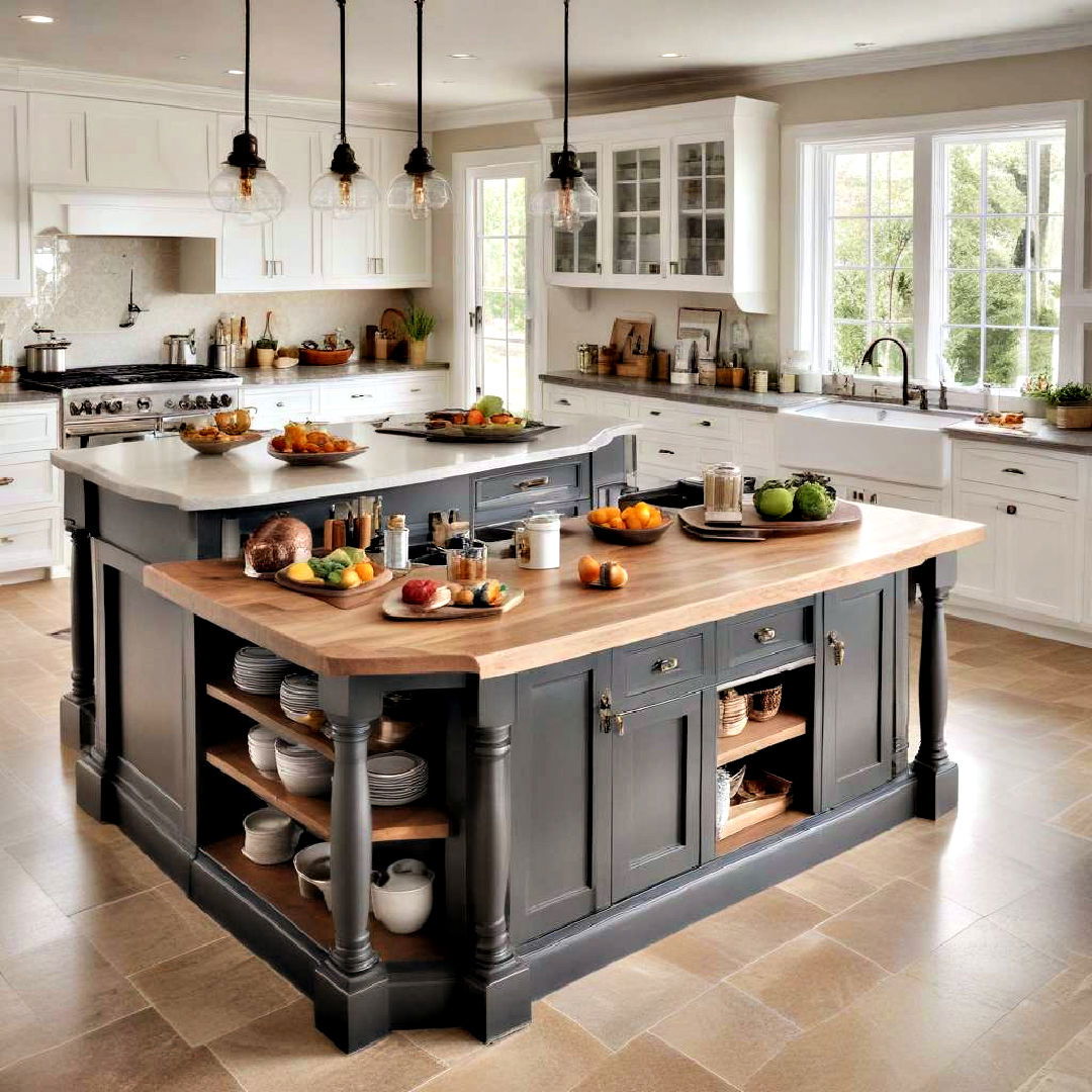 multi levels kitchen island - 40 Kitchen Island Ideas