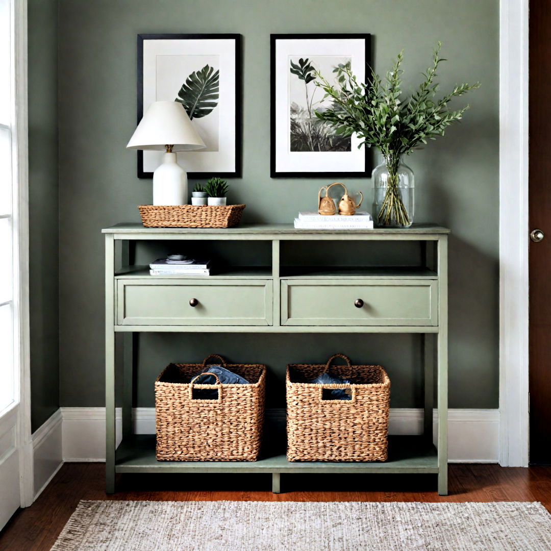multi purpose console table for mudroom - 40 Mudroom Ideas
