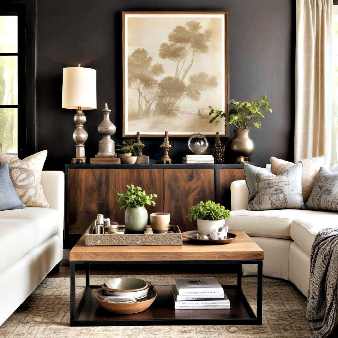 multi textured living room design - 40 Living Room Ideas
