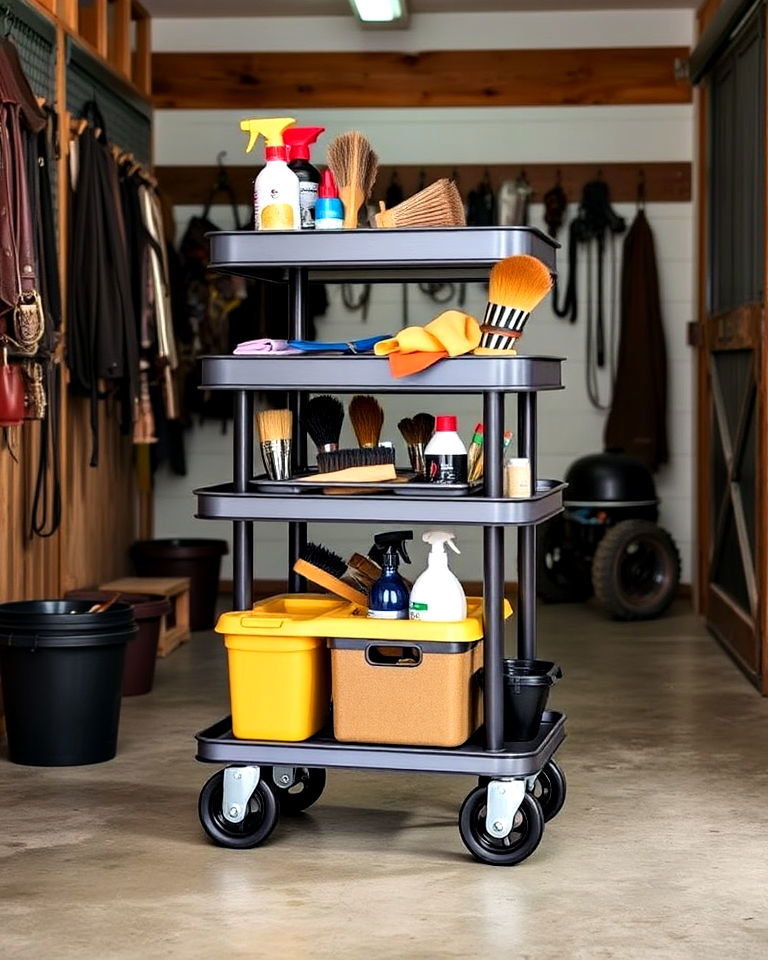 multi tiered rolling cart design - 20 Tack Room Ideas
