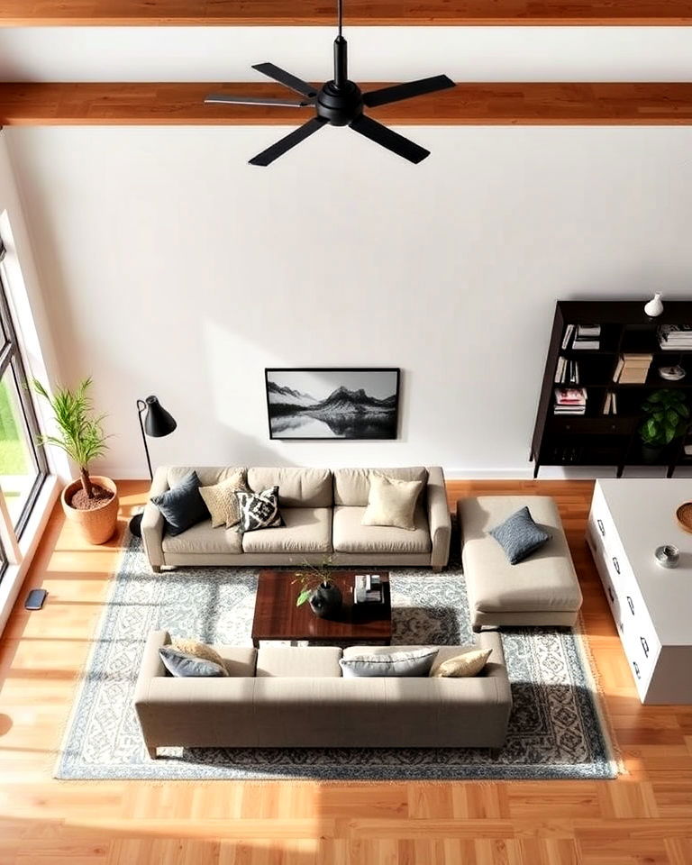 multi zone layout for living room - 25 Living Room Layout Ideas