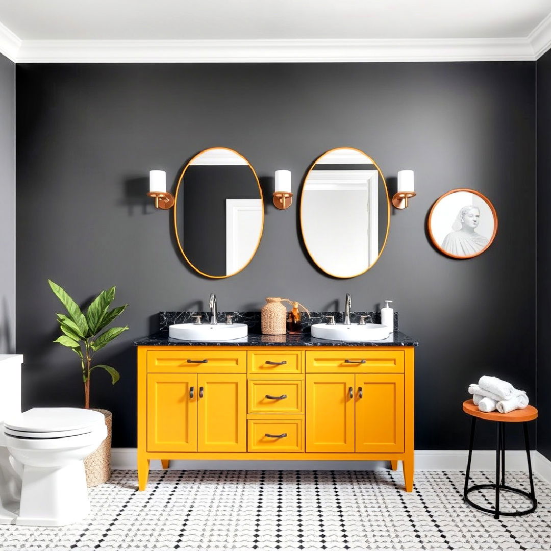 mustard colored vanity - 25 Colorful Bathroom Ideas