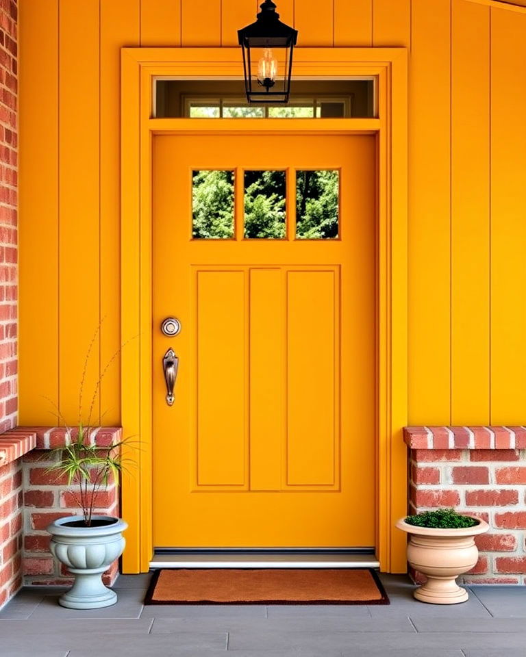 mustard yellow mid century front door - 20 Mid Century Front Door Colors