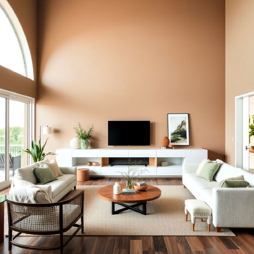 muted earthy wall colors ideas - 25 Organic Modern Living Room Design Ideas