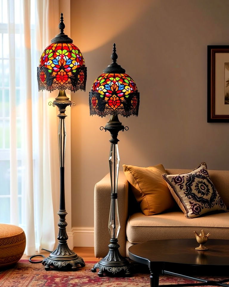mystical floor lamps for magical glow - 30 Witchy Living Room Ideas
